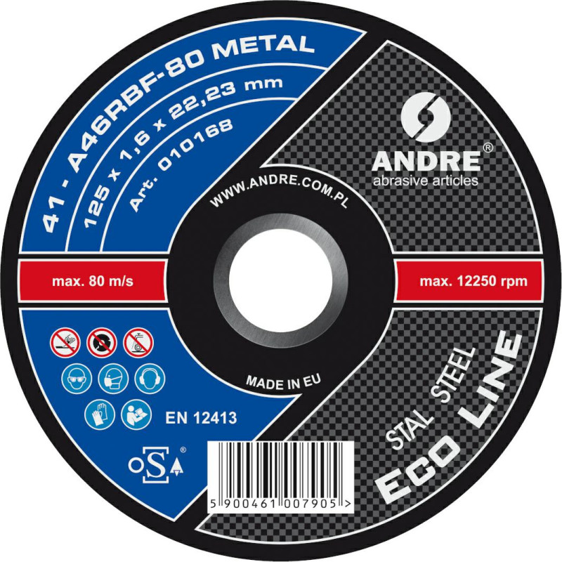 Andre TARCZA DO METALU 125 x 1,6mm METAL ECO LINE