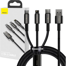 Baseus USB cable 3in1 Baseus Tungsten Gold, USB to micro USB / USB-C / Lightning, 3.5A, 1.5m (black)