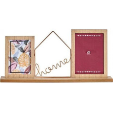 Giftdecor Ramka Gift Decor Ramka na Zdjęcia Home Brązowy 2 zdjęcie Metal Drewno (6 x 21,5 x 46 cm)