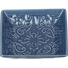 Wenko Stylowa mydelniczka z wzorami, dekoracja łazienki, rustykalna, ornament, trwała ceramika, ciemnoniebieski kolor