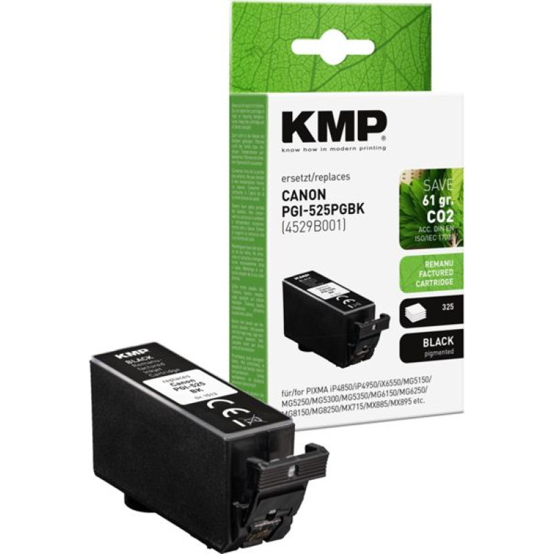 KMP Tinte schwarz ersetzt Canon PGI-525 PGBK 4529B001