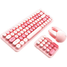 Mofii Wireless Keyboard+Numeric Keypad+Mouse 3in1 2.4G (Pink)