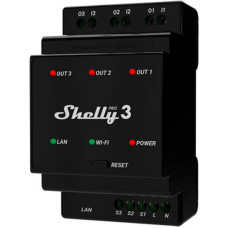 Shelly DIN Rail Smart Switch Shelly Pro 3 with dry contacts, 3 channels