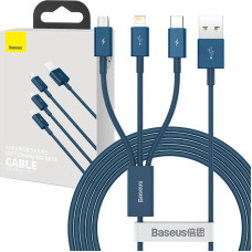 Baseus USB cable 3in1 Baseus Superior Series, USB to micro USB / USB-C / Lightning, 3.5A, 1.5m (blue)