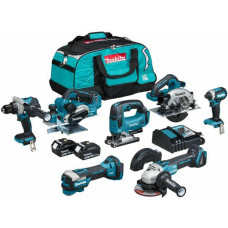 Makita 18 V KOMBO KOMPLEKTS (DDF486+DGA504+DHS660+DJV182+DKP181+DTD153+DTM52) 2x5,0Ah Soma DLX7019TX1