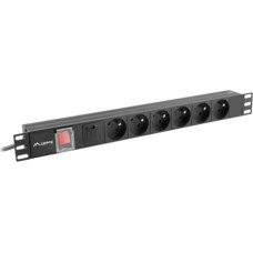 Lanberg Power strip PDU rack 19 inch 1U 16A 6X 230V PL 2m black