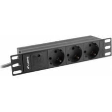 Lanberg Surge protector Rack PDU 10 1U 3x Schuko 2m 10A black C14