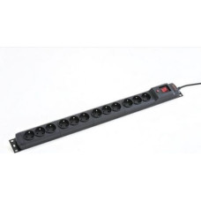 Armac Surge M12 / 16A Rack 19 '' black 2.5m (12 slots)