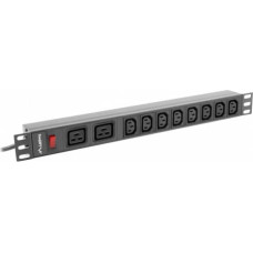 Lanberg Rack PDU 1U PDU-02I1908I-0200-C20-BK 16A 2X C19 8X IEC C13 black C20