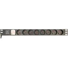 Gembird Listwa zasilająca rack (PDU), 8 gniazd FR, 1U, 10A, wtyk C14 3m