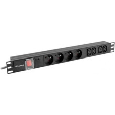 Lanberg Surge protector Rack PDU 1U 4x PL + 4x C13 2m 16A black