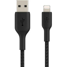 Belkin Cable Braided USB-Light ning 1m Black