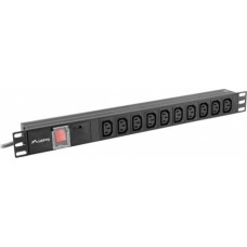 Lanberg Surge protector Rack PDU 19 inch 1U 10A 10X IEC C13 2m C14 black