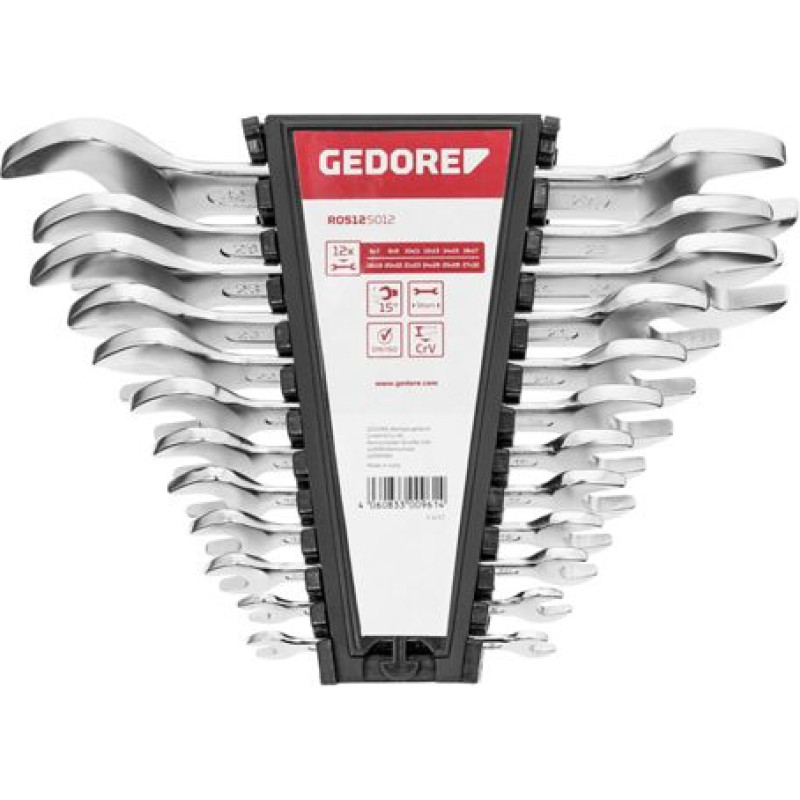 Gedore red Double open-ended Spanner Set 12-pieces short