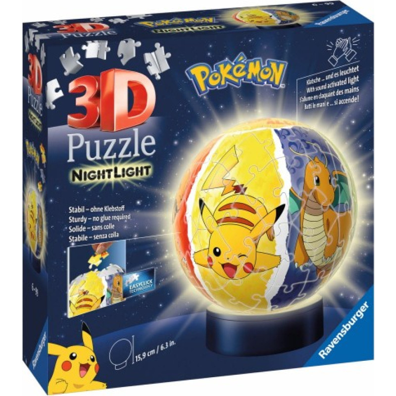 Ravensburger Polska Puzzle 72 elements 3D Glowing Ball Pokemon