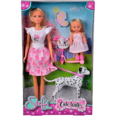 Simba Dolls Steffi Love Steffi and Evi walking with the dog