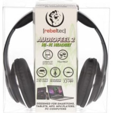 Rebeltec Stereo Headset with microphone, 4pin mini jack AUDIOFEEL2 BLACK