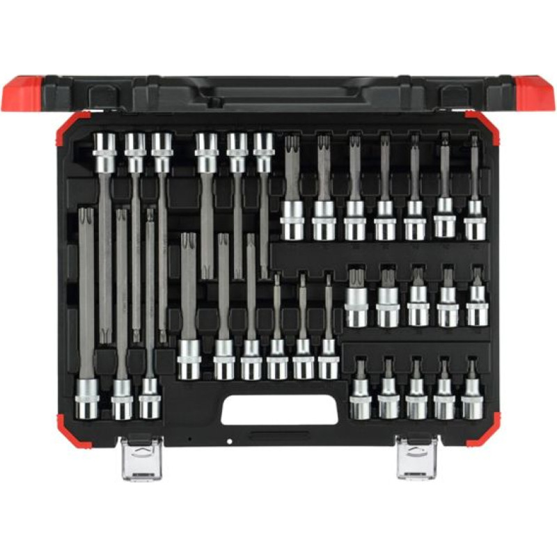 Gedore red Screwdriver Bit Sockets 1/2  TX 32-pieces