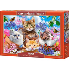 Castor Puzzle 500 pcs Kittens with Flowers