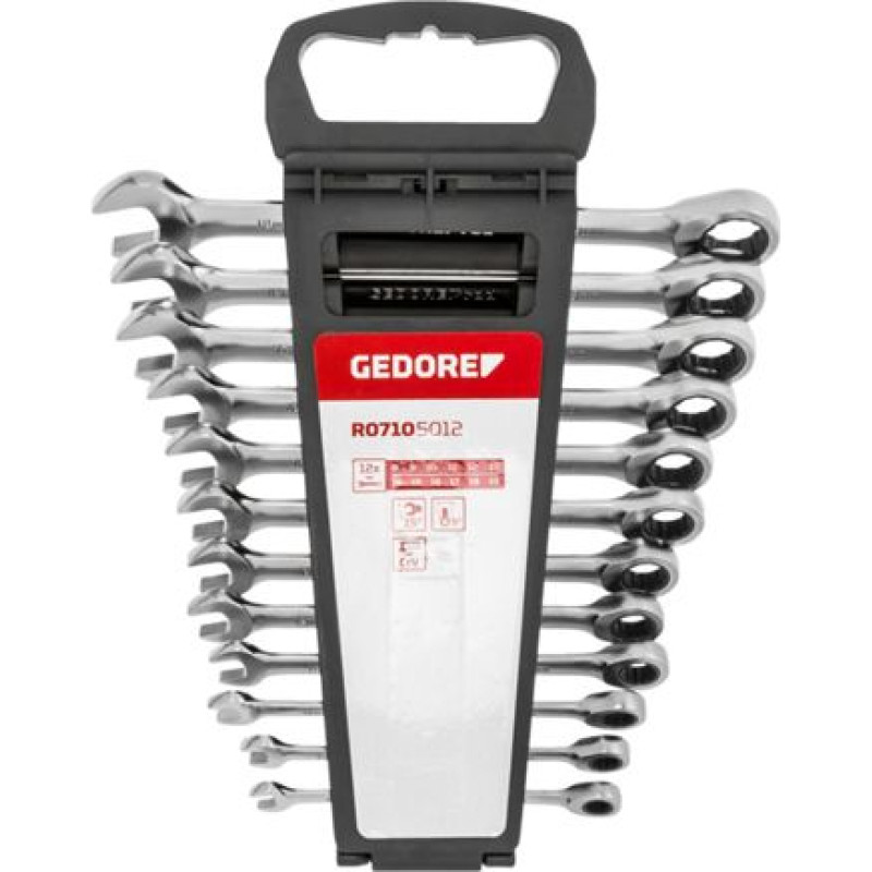 Gedore red Ratchet Spanner Set metric   12-pieces