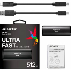 Adata SSD EXTERNAL SE760 512G USB3.2-A/C Black