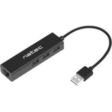 Natec USB Hub 3-ports + RJ45 Dragonfly