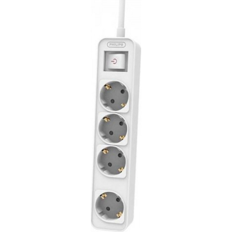 Philips Extension cable 3m 4 AC sockets white