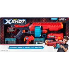 Zuru X-Shot Blaster Excel Combo Pack Turbo Fire + Fury 4 + Micro