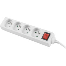 Lanberg Power strip 1.5m, white, 4 sockets, with switch, cable made of solid copper