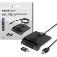 Qoltec Intelligent smart ID card reader, USB type C