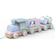 Iwood Wooden Blocks Thre e Section Pull Train