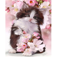 Norimpex Diamond mosaic - Kitten in flowers