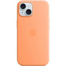 Apple Silicone case with MagSafe for iPhone 15 - orange sorbet