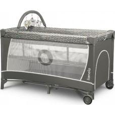 Lionelo Travel bed FLOWER grey scandi