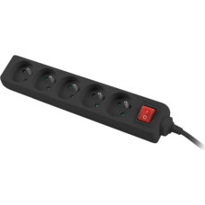 Lanberg Power strip 3m, black, 5 sockets, with switch, cable made of solid copper