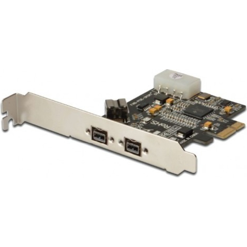 Digitus Karta/Kontroler Firewire (800) PCI Exp., 2xZew. 1xWew. IEEE1394b 9pin,Low Profile, Chipset: XIO2213B