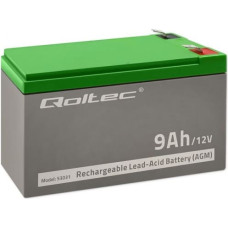 Qoltec Gel battery | 12V | 9Ah | Max.90A | AGM