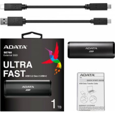 Adata SSD EXTERNAL SE760 1TB USB3.2-A/C Black