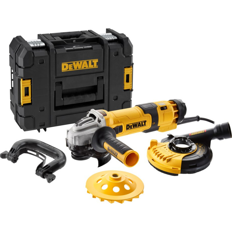 Dewalt SZLIFIERKA KĄTOWA 1500W 125mm WALIZKA TASTAK + OSŁONA DWE46150 + TARCZA DIAMENTOWA DWE4257KT