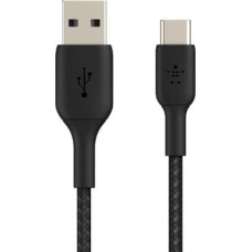 Belkin Cable braided USB-C USB-A 15cm Black