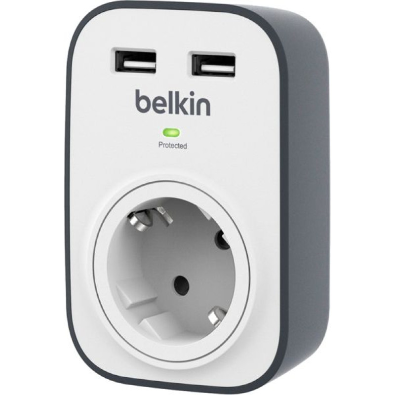 Belkin Single 306J 2xUSB 2. 4A Schuko socket