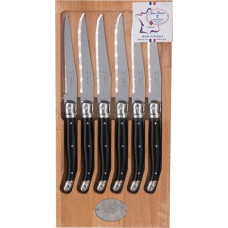 Laguiole Jean Dubost Laguiole 6 pcs. Steak Knife Set, Black