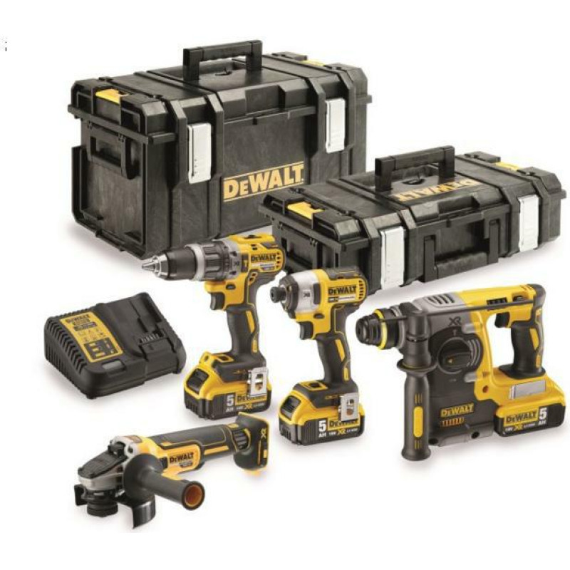 Dewalt .ZESTAW COMBO 18V (DCG405+DCH273+DCD796+DCF887) 3x5,0Ah 2xTSTAK DCK422P3