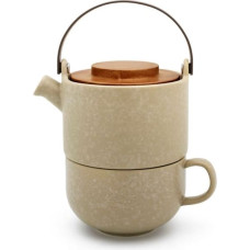 Bredemeijer Tea-for-one Umea beige / Acacia Lid  142024