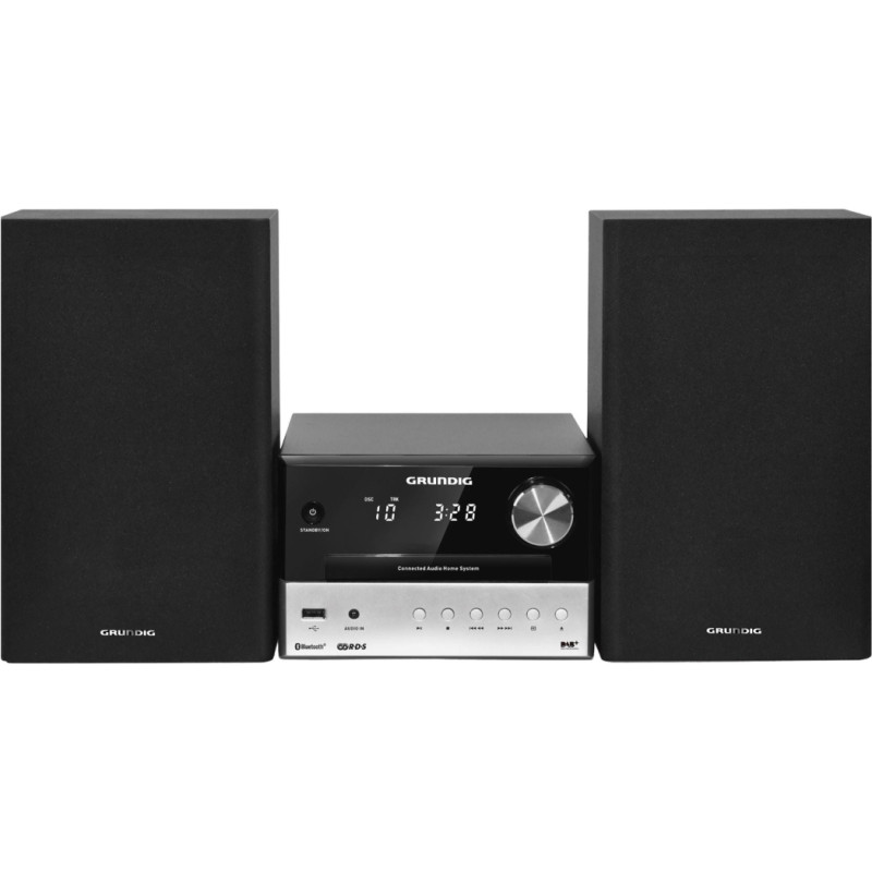 Grundig CMS 3000 BT DAB+ Mājas audio mikrosistēma 30 W Melns, Sudrabs