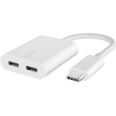 Belkin RockStar USB-C Audio- and Charge Adapter, white F7U081btWH