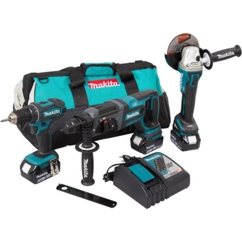 Makita ZESTAW COMBO 18V DLX3078TX1 (DDF482+DGA504+DHR241) 3x5,0 TORBA