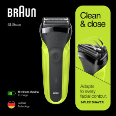 Braun Series 3 81702940 vīriešu skuveklis Sietiņa skuveklis Trimmeris Melns, Zaļš