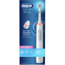 Oral-B Pro Sensitive Clean Pro 3 Pieaugušo Rotējoša-vibrējoša zobu suka Balts