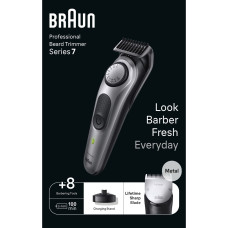 Braun BeardTrimmer 7 BT7420 Baterija 40 2 cm Melns, Pelēks